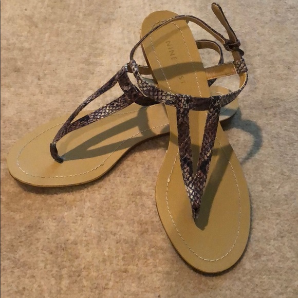 Nine West Shoes - NINE WEST Natural Snake effect Leather Sandals